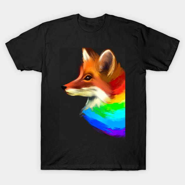 Rainbow Fox T-Shirt by maxcode